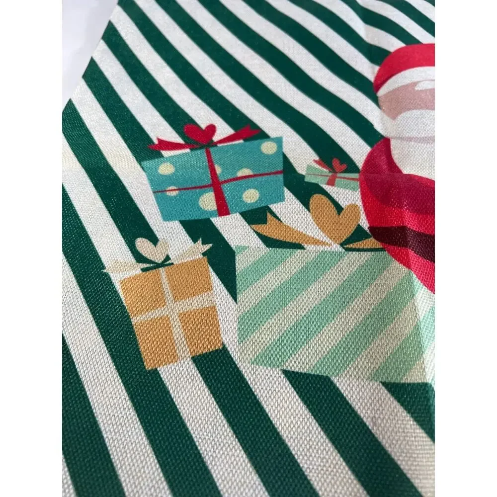 Christmas Pillow Cover Zipper Canvas Fabric Holiday Square Santa List NEW